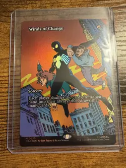 Spider-Man MTG Magic The Gathering Eternal-Legal Borderless Winds of Change Foil - Image 1