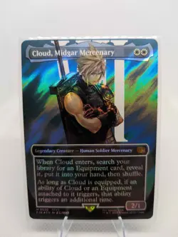 Cloud, Midgar Mercenary (Borderless) (Surge Foil) Final Fantasy | FF x MTG - Image 1