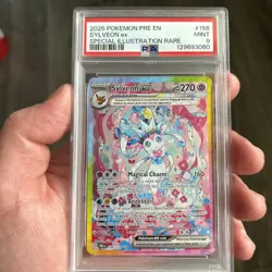2025 POKEMON PRE EN-PRISMATIC EVOLUTIONS #156 SYLVEON EX PSA 9 - Image 1