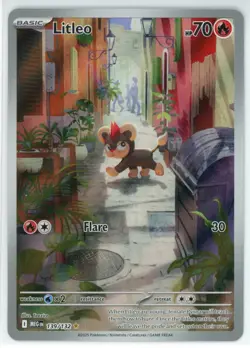 Litleo 139/132 Illustration Rare Me01: Mega Evolution Pokemon TCG NM - Image 1