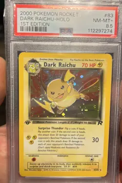2000 Pokemon Dark Raichu 1st Edition Holo 83/82 PSA 8 NM-MT WOTC - Image 2