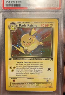 2000 Pokemon Dark Raichu 1st Edition Holo 83/82 PSA 8 NM-MT WOTC - Image 4