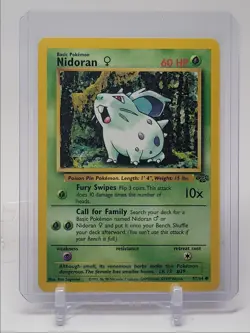NIDORAN 1999 POKEMON BASE JUNGLE COMMON HOLO 57/64 Q4841 - Image 1