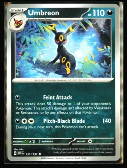 2023 Scarlet & Violet Series - Obsidian Flames Umbreon Uncommon #130 - Image 1