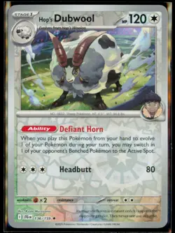 2025 Scarlet & Violet Series - Journey Together Hop's Dubwool Reverse Holo Rare - Image 1