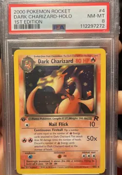 Pokemon Dark Charizard Holo 2000 Team Rocket 1st Edition #4 PSA 8 NM-MT - Image 1