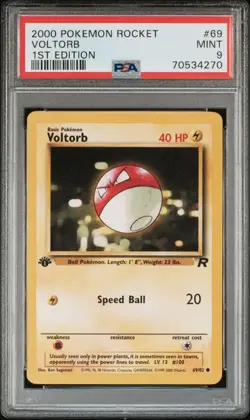 2000 Pokemon Team Rocket (1st) First Edition Voltorb #69 PSA 9 MINT - Image 1