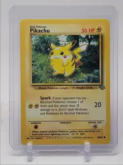 PIKACHU 1999 POKEMON BASE JUNGLE COMMON HOLO B 60/64 Q4841 - Image 1