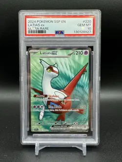 Latias ex 220/191 Ultra Rare Surging Sparks EN PSA 10 GEM MINT 2024 Pokemon TCG - Image 1