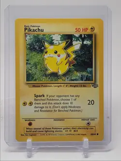 PIKACHU 1999 POKEMON BASE JUNGLE COMMON HOLO A 60/64 Q4841 - Image 1