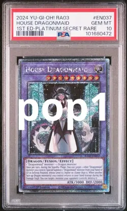 Yu-Gi-Oh Dragon Maid HuKUKO Platinum Secret Rare psa10 - Image 1