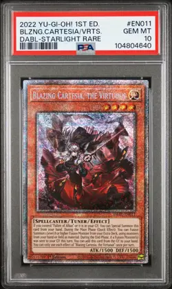 Blazing Cartesia, The Virtuous Yugioh 2022 DABL-EN011 Starlight Rare 1st PSA 10 - Image 1