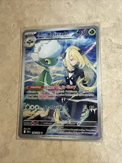 Pokemon TCG Cynthia's Roserade Card Destined Rivals IR Holo Full Art 184/182 - Image 1