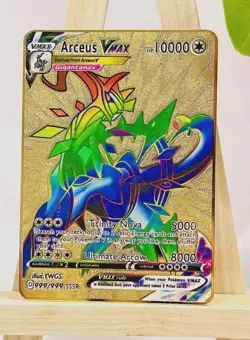 NEW Pokemon 10000point Metal Cards TCG Arceus VMAX Golden Pokemon Gifts - Image 1