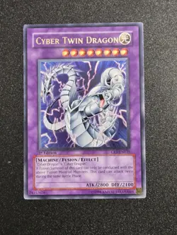 YUGIOH! Cyber Twin Dragon CRV-EN035 Ultimate Rare 1st Edition LP - Image 1