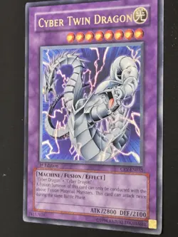 YUGIOH! Cyber Twin Dragon CRV-EN035 Ultimate Rare 1st Edition LP - Image 2