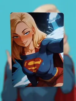 Supergirl Justice League Anime Waifu Sexy Goddess Doujin Lewd Hentai Card - Image 1