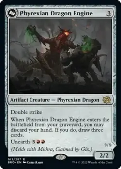 Phyrexian Dragon Engine 163/287 Foil Rare MTG The Brothers' War BRO - Image 1