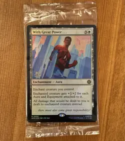 With Great Power.[Prerelease] R 0024, Sealed Foil Promo, MTG Spider-Man Marvel - Image 1