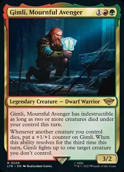 x1 Gimli, Mournful Avenger - Lord of the Rings - NM - MTG - Image 1