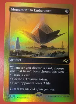 MTG, AETHERDRIFT: MONUMENT TO ENDURANCE (GOLD FIRST PLACE FOIL) - RARE #499 DFT - Image 1