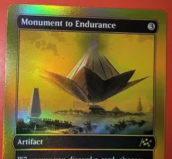 MTG, AETHERDRIFT: MONUMENT TO ENDURANCE (GOLD FIRST PLACE FOIL) - RARE #499 DFT - Image 2