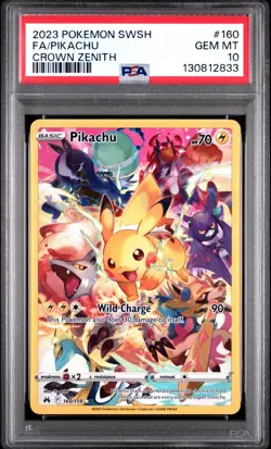 Pokemon Pikachu 160/159 Full Art Secret Rare Crown Zenith 2023 PSA 10 GEM MINT - Image 1