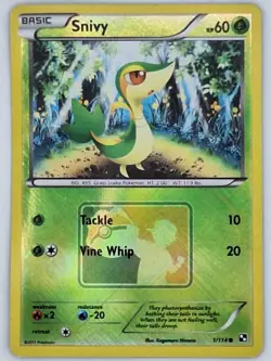 Snivy 1/114 Pokemon - Crosshatch Reverse Holo Black and White Base MP - Image 1