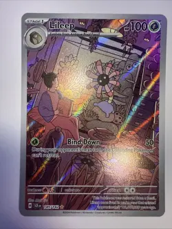 Lileep 145/142 Pokemon TCG Stellar Crown Illustration Rare Full Art Holo Card - Image 1