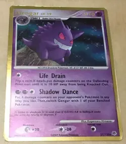 Gengar 27/130 Diamond & Pearl HOLO Rare 2007 Pokemon card gold border edge - Image 1