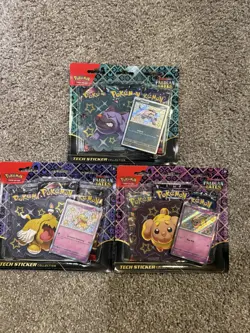 NEW POKEMON 2025 SET OF 3 Scarlet Violet Paldean Fates Tech Sticker Collection - Image 1