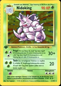 1999 Nidoking Holo German 1st Ed. Pokemon Base Set #11 - Image 1