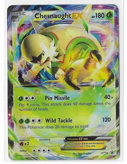 Pokemon Chesnaught EX XY Black Star Promo XY18 Full Art Ultra Holo Rare MP/DMG - Image 1