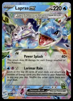 Pokemon TCG SV07: Stellar Crown #032/142 Lapras ex NM - Image 1