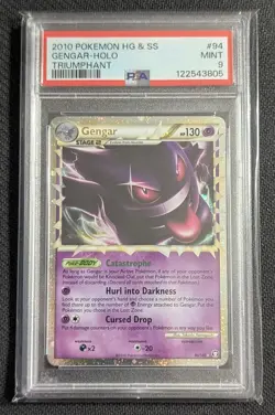 Pokemon HeartGold & SoulSilver: Triumphant TCG Gengar Prime Holo 94/102 PSA 9 - Image 1