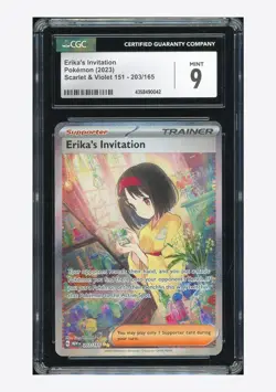 Pokemon CGC 9 Erika’s Invitation SIR 2023 203/165 MEW EN English - Image 1