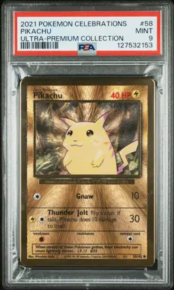 2021 POKEMON CELEBRATIONS GOLD METAL PIKACHU ULTRA-PREMIUM COLLECTION #58 PSA 9 - Image 1