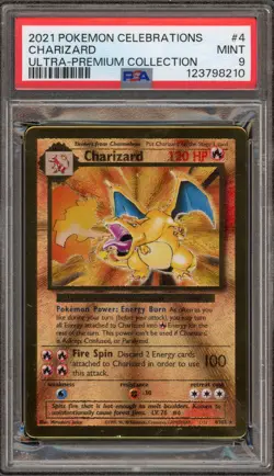 Pokemon Charizard Celebrations Ultra-Premium Coll. Gold Metal Promo #4 PSA 9 - Image 1