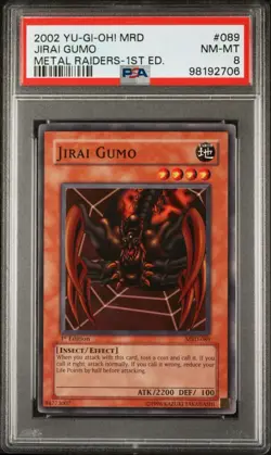 2002 Yu-Gi-Oh! Jirai Gumo Metal Raiders MRD 1st Edition Common PSA 8 - Image 1