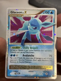 Pokemon Diamond & Pearl Majestic Dawn 98/100 Glaceon LV.X Holo Foil Rare LP - Image 1