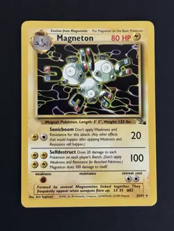 Pokemon TCG Magneton Card 26/62 Fossil Regular Non Holo NM/LP Rare unlimited - Image 1