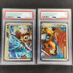 Suicune & Entei - 94/95 + 95/95 - Legend - Unleashed - Pokemon Card - PSA 5/7 - Image 1