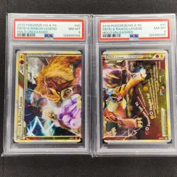 Entei & Raikou - 90/95 + 91/95 - Legend - Unleashed - Pokemon Card - PSA 8/8 - Image 1