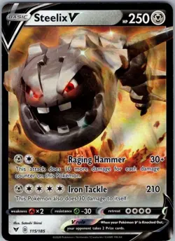 Pokemon Card Steelix V 115/185 Vivid Voltage - Near Mint - Image 1