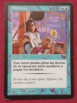 Magic The Gathering SPANISH PORTAL SECOND AGE PIRACY blue card MTG - Image 1