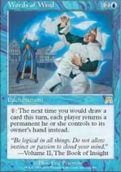 Words of Wind Magic mtg Heavy Play, English Onslaught x1 - Image 1