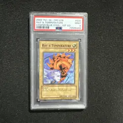 Yugioh PSA 9 MINT Ray & Temperature LOB-035 Common 1st Edition - Image 1