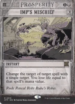 Imp's Mischief Outlaws of Thunder Junction: Breaking News Regular NM #15 MTG OTP - Image 1