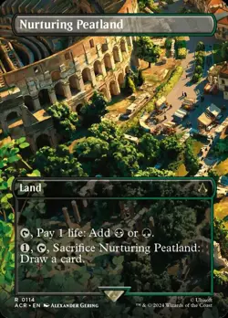 MTG Nurturing Peatland - Borderless, Light Play, English Universes Beyond: Assas - Image 1