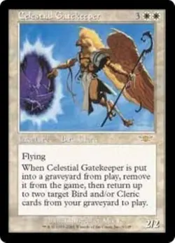 CELESTIAL GATEKEEPER Legions MTG White Creature - Bird Cleric RARE - Image 1